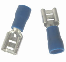 Insulated Terminal, Blue Quick Connect Female 6.3 mm - 10 Pack