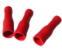 Insulated Terminal, Red Bullet Female Terminal - 10 Pack