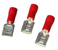 Insulated Terminal, Red Quick Connect Female 6.3 mm - 10 Pack