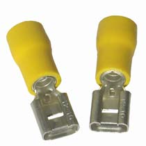 Insulated Terminal Yellow Quick Connect Female 6.3mm - 10 Pack