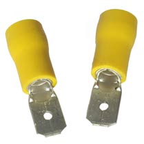 Insulated Terminal Yellow Quick Connect Male 6.3 mm - 10 Pack